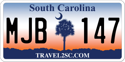 SC license plate MJB147
