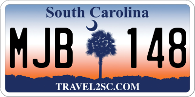 SC license plate MJB148