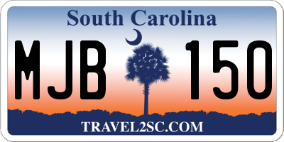 SC license plate MJB150