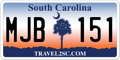 SC license plate MJB151