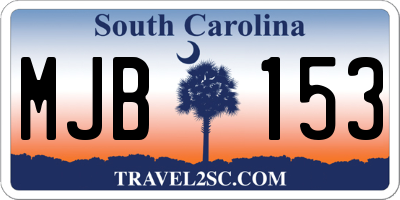 SC license plate MJB153