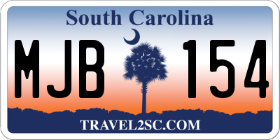 SC license plate MJB154