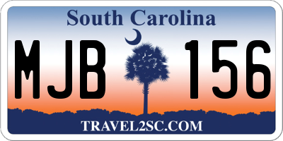 SC license plate MJB156