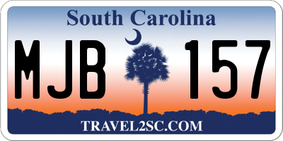 SC license plate MJB157