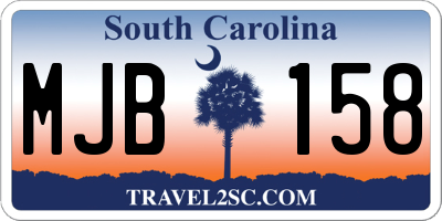 SC license plate MJB158