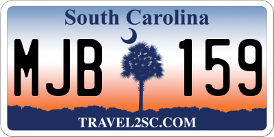 SC license plate MJB159
