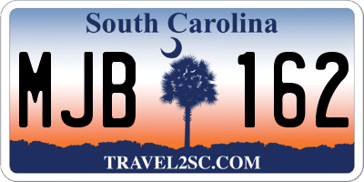 SC license plate MJB162