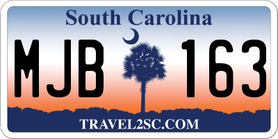 SC license plate MJB163