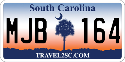 SC license plate MJB164