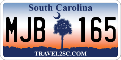 SC license plate MJB165