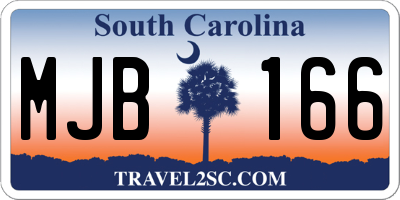 SC license plate MJB166