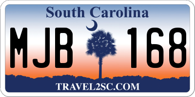 SC license plate MJB168
