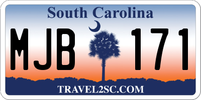 SC license plate MJB171