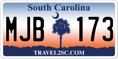 SC license plate MJB173