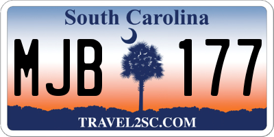 SC license plate MJB177