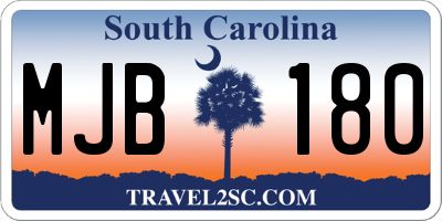SC license plate MJB180