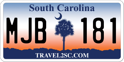 SC license plate MJB181