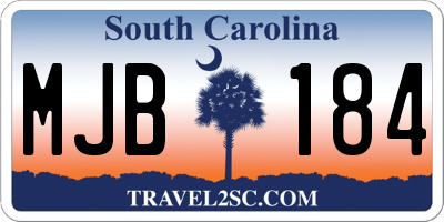 SC license plate MJB184