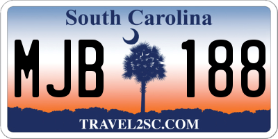 SC license plate MJB188