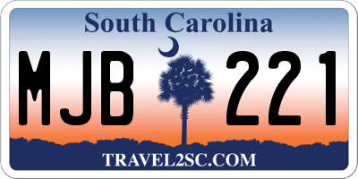 SC license plate MJB221