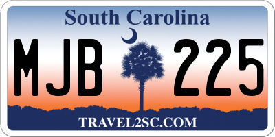 SC license plate MJB225