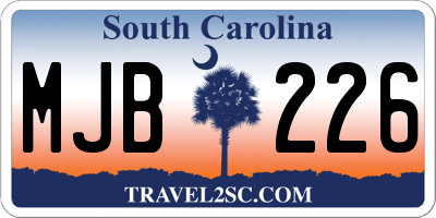 SC license plate MJB226