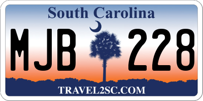 SC license plate MJB228