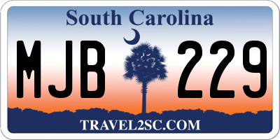 SC license plate MJB229