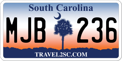 SC license plate MJB236