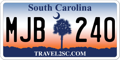 SC license plate MJB240