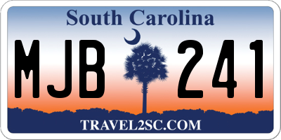 SC license plate MJB241