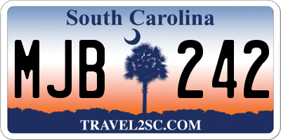 SC license plate MJB242