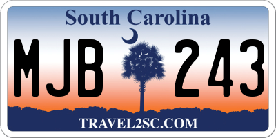 SC license plate MJB243