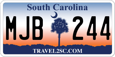 SC license plate MJB244