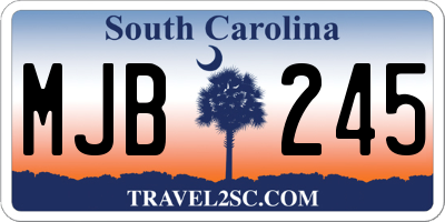 SC license plate MJB245