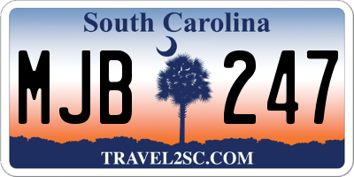 SC license plate MJB247