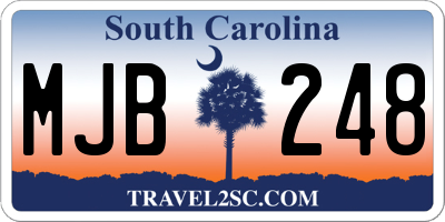 SC license plate MJB248