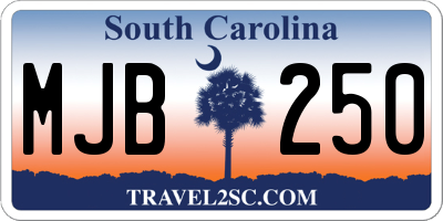 SC license plate MJB250