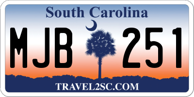 SC license plate MJB251