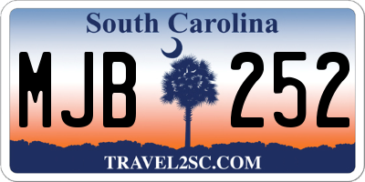 SC license plate MJB252