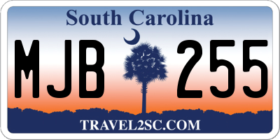 SC license plate MJB255