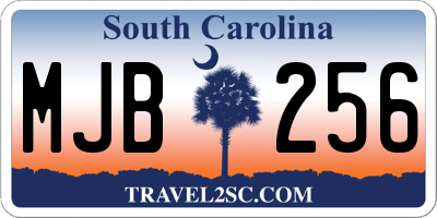 SC license plate MJB256