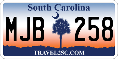 SC license plate MJB258