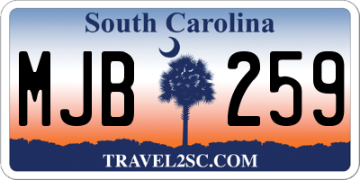 SC license plate MJB259