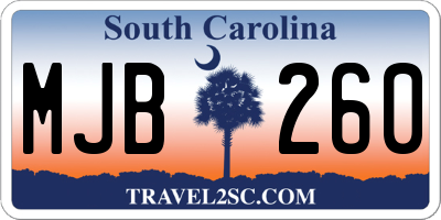 SC license plate MJB260