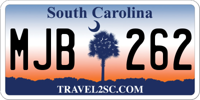 SC license plate MJB262