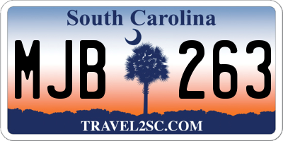 SC license plate MJB263
