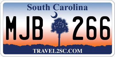 SC license plate MJB266