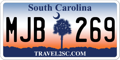 SC license plate MJB269