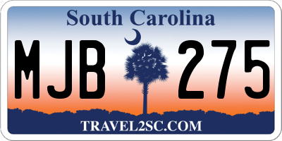 SC license plate MJB275
